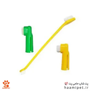 خرید مسواک سگ و گربه مدل دو طرفه از پت شاپ حامی پت