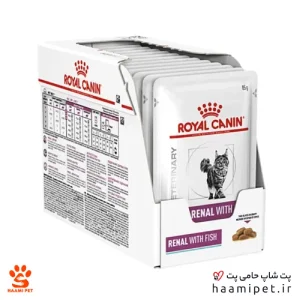 خرید غذای خشک گربه رنال با طعم ماهی بسته 12عددی از پت شاپ حامی پت