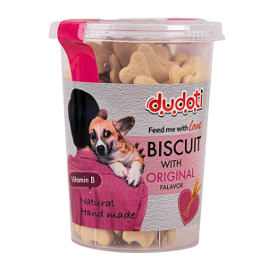 خرید تشویقی بیسکوییت سگ دودوتی با طعم گندم وزن 150 گرم از پت شاپ آنلاین حامی پت