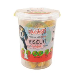 خرید تشویقی بیسکوییت سگ دودوتی با طعم کدو وزن 150 گرم از پت شاپ آنلاین حامی پت