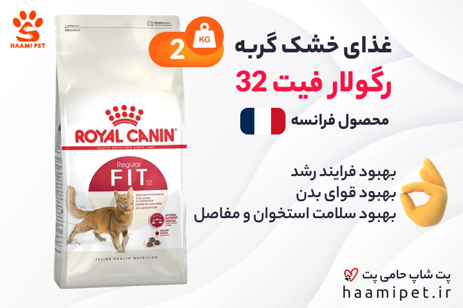 خرید غذای خشک گربه رگولار فیت رویال کنین 2 کیلویی از پت شاپ آنلاین حامی پت