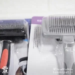 خرید برس دکمه تخلیه دار سایز کوچک سگ و گربه از پت شاپ آنلاین حامی پت