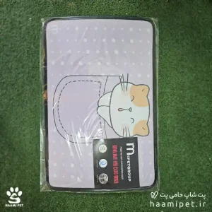 خرید مت زیرانداز ظرف آب و غذا طرح گربه صورتی از پت شاپ آنلاین حامی پت
