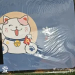 خرید مت زیرانداز ظرف آب و غذا سگ و گربه طرح گربه کرم تپل از پت شاپ حامی پت