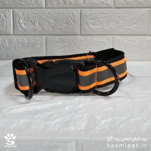 خرید قلاده کتفی سگ مدل شبرنگ قطر 3/7 سانتی نارنجی مخصوص سگ نژاد بزرگ از پت شاپ حامی پت
