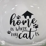 خرید ظرف آب و غذا سگ و گربه سرامیکی پایه دار طرح لاو می از پت شاپ حامی پت