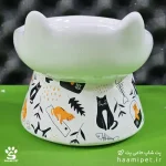 خرید ظرف آب و غذا سگ و گربه سرامیکی پایه دار طرح love me از پت شاپ حامی پت