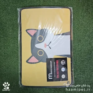 خرید مت زیرانداز ظرف آب و غذا مخصوص سگ و گربه طرح گربه از پت شاپ آنلاین حامی پت