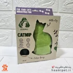 بسته عروسک گربه همراه با اسپری کت نیپ - رنگ سبز - پت شاپ حامی پت