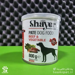 خرید کنسرو پته سگ شایر با طعم گوشت و سبزیجات وزن 800 گرم از پت شاپ حامی پت