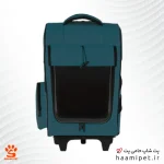 کوله و ترولی حمل ترولی سگ و گربه مدل چرخدار – سایز بزرگ 10 کیلویی - رنگ کله غازی - پت شاپ حامی پت