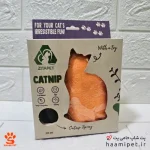 بسته عروسک گربه همراه با اسپری کت نیپ - رنگ نارنجی - پت شاپ حامی پت