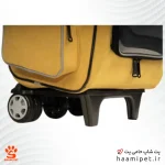 کوله و ترولی حمل ترولی سگ و گربه مدل چرخدار – سایز بزرگ 10 کیلویی - رنگ زرد - پت شاپ حامی پت