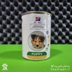 خرید غذای کنسرو سگ پاپی دکتر هیلز با طعم مرغ وزن 420 گرم از پت شاپ آنلاین حامی پت