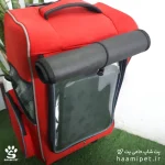کوله و ترولی حمل ترولی سگ و گربه مدل چرخدار – سایز بزرگ 10 کیلویی - رنگ قرمز - پت شاپ حامی پت