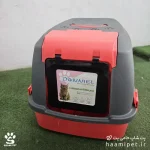ظرف خاک گربه مدل مسقف دنیل قرمز