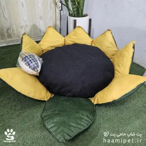 جای خواب سگ و گربه طرح آفتابگردان همراه توپ هدیه - پت شاپ حامی پت