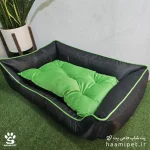 خرید جای خواب سگ و گربه جنس برزنتی رنگ سبز از پت شاپ آنلاین حامی پت