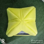 خرید جای خواب سگ و گربه مدل کلبه سه گوش رنگ لیمویی از پت شاپ حامی پت