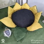 خرید جای خواب سگ و گربه طرح آفتابگردان همراه توپ هدیه از پت شاپ آنلاین حامی پت