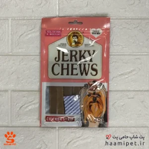 تشویقی سگ جرکی چیوز مدل نواری با طعم استریپ مرغ 70 گرم