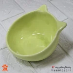 ظرف آب و غذا سگ و گربه سرامیکی بدون پایه - رنگ فسفری