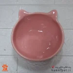 ظرف آب و غذا سگ و گربه طرح ساده - صورتی