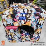 کلبه، تشک و مبل سگ و گربه 3 حالته طرح گربه های رنگی