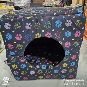 کلبه، تشک و مبل سگ و گربه 3 حالته طرح پنجه