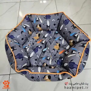 تشک سگ و گربه شش ضلعی طرح سگ های رنگی