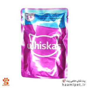 پوچ گربه ویسکاس با طعم ماهی تن در ژله 85 گرم