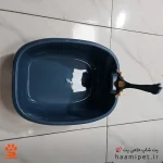 ظرف خاک کوچک گربه وارداتی مدل لگنی ساده آبی