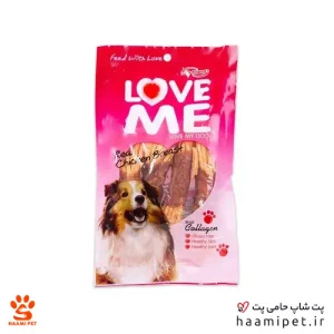 تشویقی سگ لاو می مدل مدادی با طعم مرغ و هویج 60 گرم