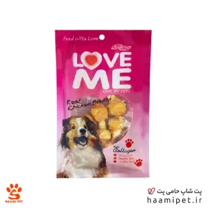 تشویقی سگ لاو می مدل دمبلی با طعم مرغ 60 گرم