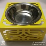 ظرف استیل آب و غذای زرد