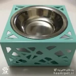 ظرف استیل آب و غذای سگ و گربه سبز نعنایی