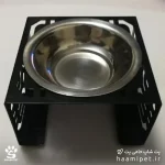 ظرف استیل آب و غذای سگ و گربه تمام فلزی مشکی