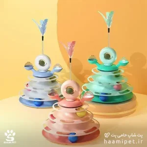 اسباب بازی برج سه طبقه گربه با توپ کت نیپ