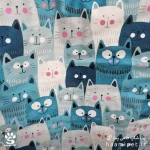 نمای نزدیک کیسه خواب تدی گربه آبی