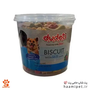 تشویقی سگ بیسکوئیتی دودوتی مدل میکس 350 گرم