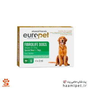 قطره ضد کک و کنه سگ یوروپت مناسب وزن 10 تا 20 کیلو 4 ساشه